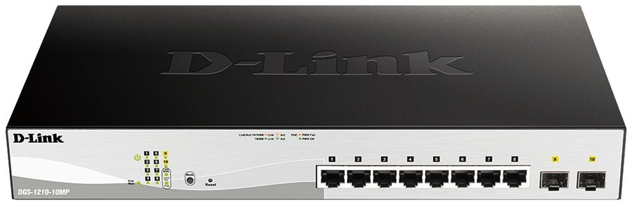D-Link DGS-1210-10MP 10-Port Gigabit Smart Managed PoE Switch