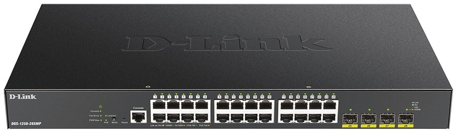 D-Link DGS-1250-28XMP 28-Port Gigabit Smart Managed PoE Switch