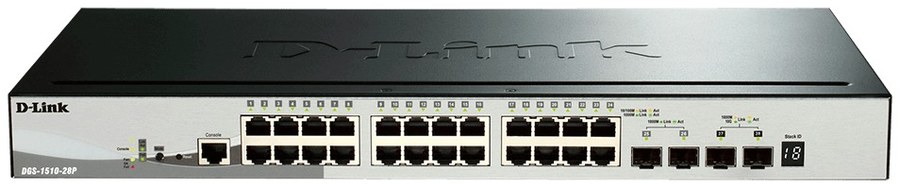 D-Link DGS-1510-28P 28-Port Gigabit Stackable Smart Managed PoE Switch
