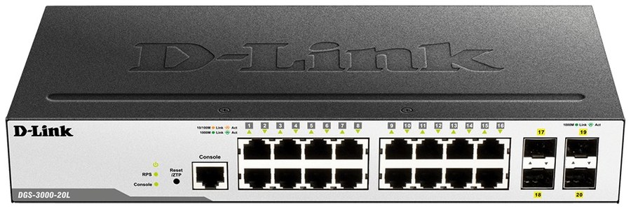 D-Link DGS-3000-20L 20-Port Layer-2 Managed Gigabit Switch