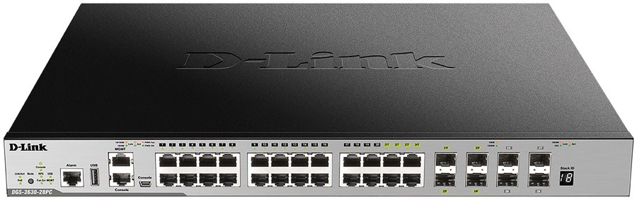 D-Link DGS-3630-28PC 28-Port Layer 3 Stackable Managed PoE Gigabit Switch
