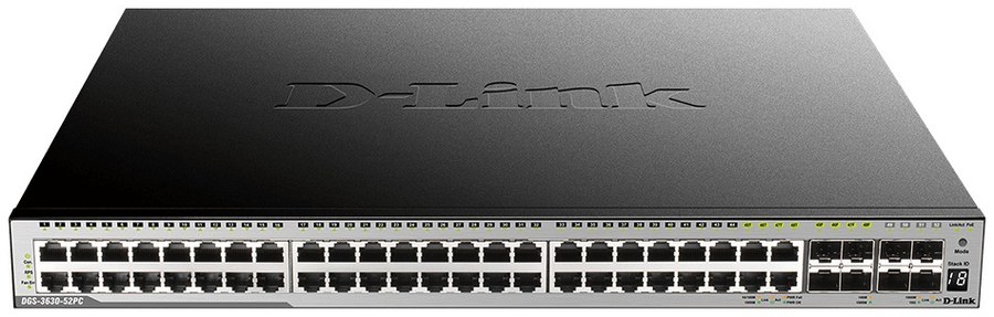 D-Link DGS-3630-52PC 52-Port Layer 3 Stackable Managed Gigabit PoE Switch