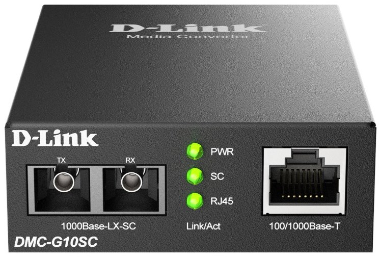 D-Link DMC-G10SC 100/1000BASE-T to 1000BASE-LX SC Single-Mode Media Converter