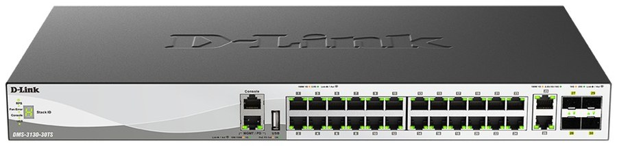 D-Link DMS-3130-30TS 30-Port Layer 3 Stackable Multi-Gigabit Managed Switch