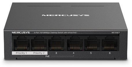 Mercusys MS106LP 6-Port 10/100Mbps Desktop Switch with 4-Port PoE+