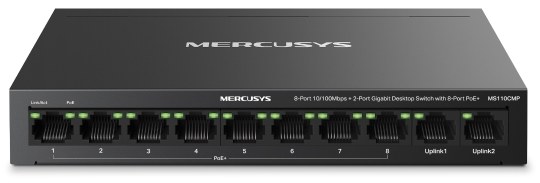 Mercusys MS110CMP 8-Port 10/100 Mbps + 2-Port Gigabit Desktop Switch with 8-Port PoE+
