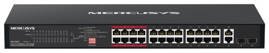 Mercusys MS126CP 24-Port 10/100 Mbps + 2-Port Gigabit Rackmount Switch with 24-Port PoE+