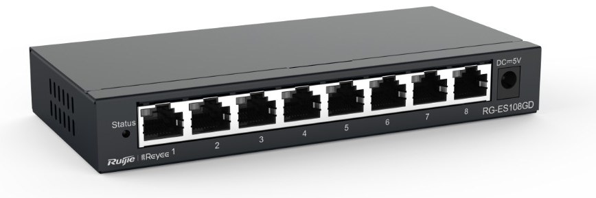 Ruijie RG-ES108GD 8-Port Gigabit Unmanaged Non-PoE Switch