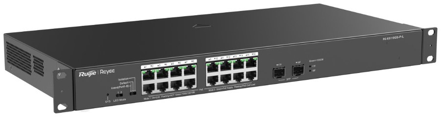 Ruijie RG-ES118GS-P-L 18-Port Gigabit Unmanaged Switch with 16 PoE+ Ports