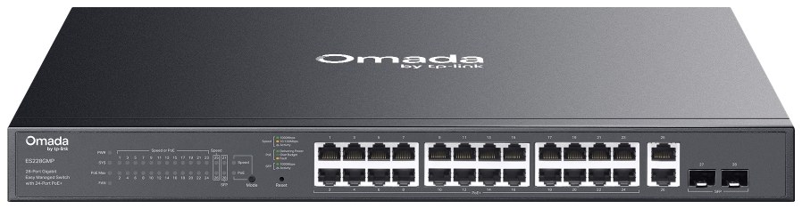 TP-Link ES228GMP Omada 28-Port Gigabit Easy Managed Switch with 24-Port PoE+