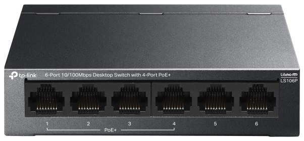 TP-Link LS106P 6-Port 10/100Mbps Desktop Switch with 4-Port PoE+