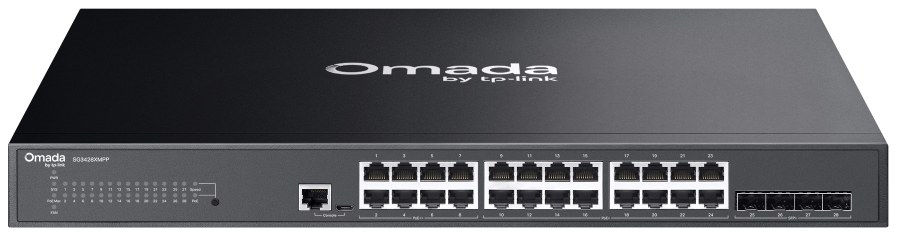 TP-Link SG3428XMPP Omada Access Plus 24-Port Gigabit and 4-Port 10GE SFP+ Switch with 16-Port PoE+ and 8-Port PoE++