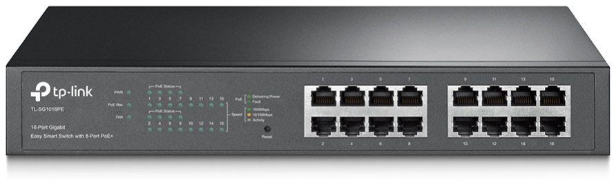 TP-Link TL-SG1016PE 16-Port Gigabit Easy Smart Switch with 8-Port PoE+