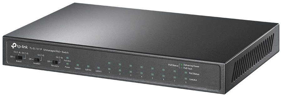 TP-Link TL-SL1311P 8-Port 10/100Mbps + 3-Port Gigabit Desktop Switch with 8-Port PoE+