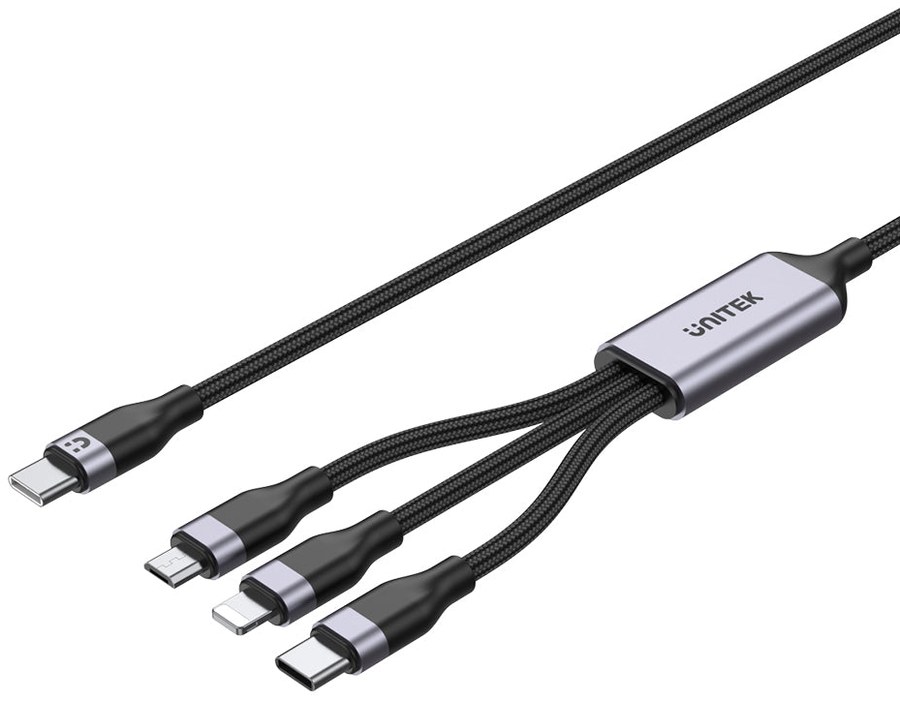 Unitek C14101AGY01-1.5M 3-in-1 USB-C to Lightning / USB-C / Micro USB Multi Charging Cable