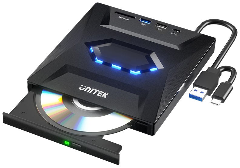 Unitek T1037A01 5-in-1 External Optical Drive with USB Hub