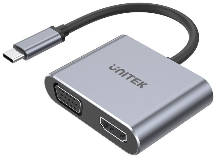 Unitek V1126A 4K 60Hz USB-C to HDMI 2.0 and VGA Adapter with MST