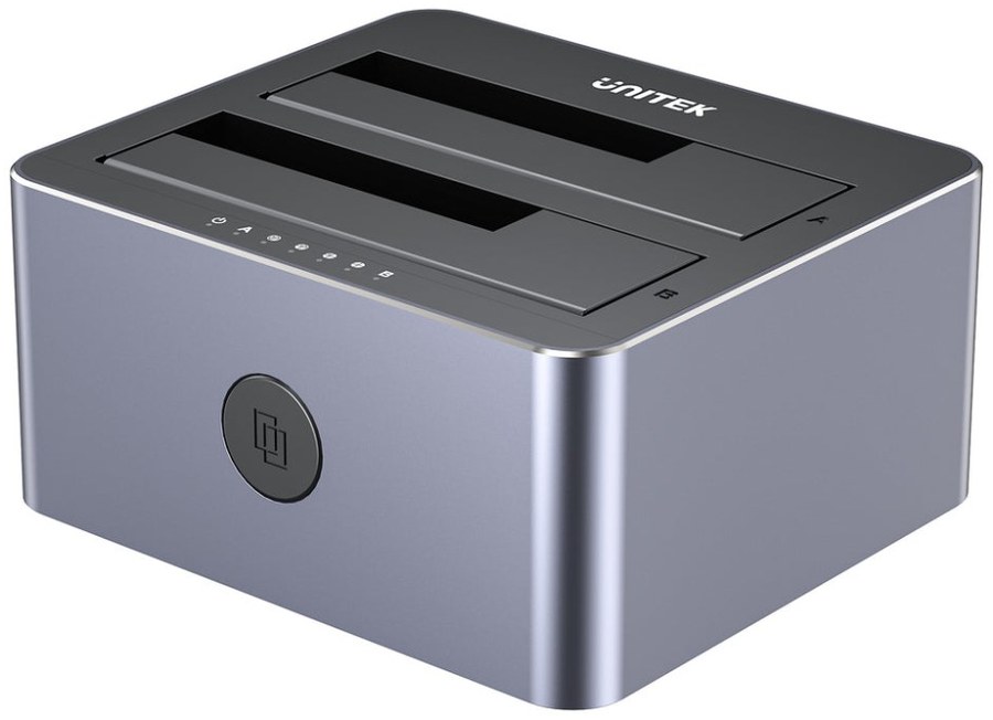 Unitek Y-3027GY01-UK USB-C 10Gbps Dual-Bay SATA Docking Station with Offline Clone